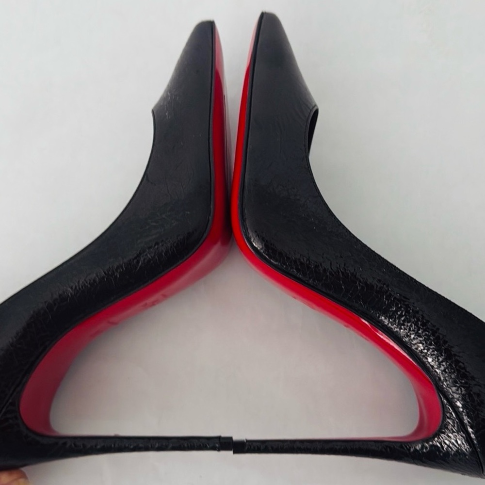 Christian Louboutin Kate 100 Specchio Star Stiletto Leather Pump Black NWT $1095 - Picture 14 of 15